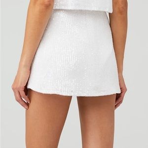 Show Me Your MuMu White Sequin All Night Skort